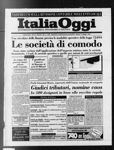 Italia oggi : quotidiano di economia finanza e politica